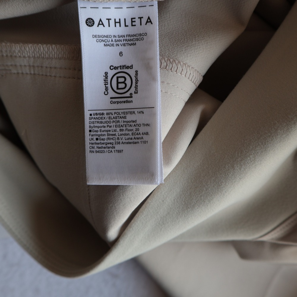 Athleta Endless Pant Beige Tan High Rise Straight Leg Trousers 533636 Size 6 NWT - Picture 10 of 12